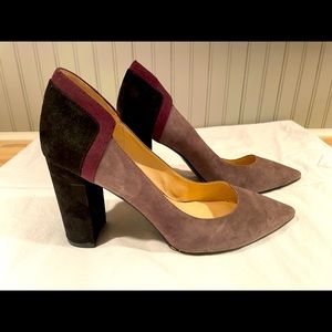Suede Stacked heel